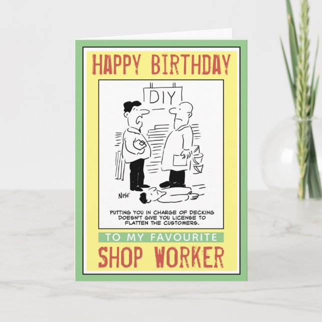 Happy Birthday to a Shop Worker. Card (Front)
