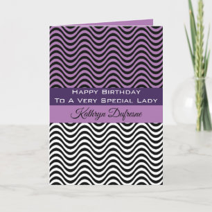 Happy Birthday To A Special Lady Personalized Card