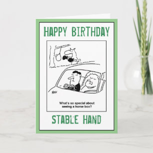Happy Birthday to a Stable Hand Card