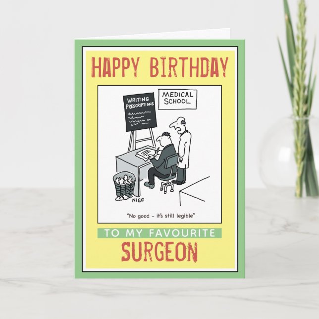 Happy Birthday to a Surgeon Card (Front)