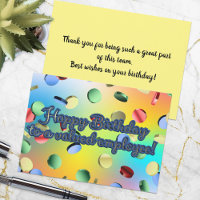 Happy Birthday To A Valued Employee