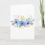 Happy Birthday to a very special Wife flowers Card<br><div class="desc">This simple birthday card has blue watercolor flowers with leaves and berries and "With love to a very special Wife" on the front. The word "Wife" is in a beautiful, swirly font with a faux glitter effect. Note: glitter effect is digitally created. Designed by Simply Put by Robin using elements...</div>