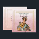 Happy Birthday To A Wonderful Granddaughter<br><div class="desc">Beautiful birthday cards for the special granddaughter in your life.
Special matching backgrounds in a cheerful color.
Little girl images surrounded  by a gold colored frame and colored
text.  Special message on the back.</div>