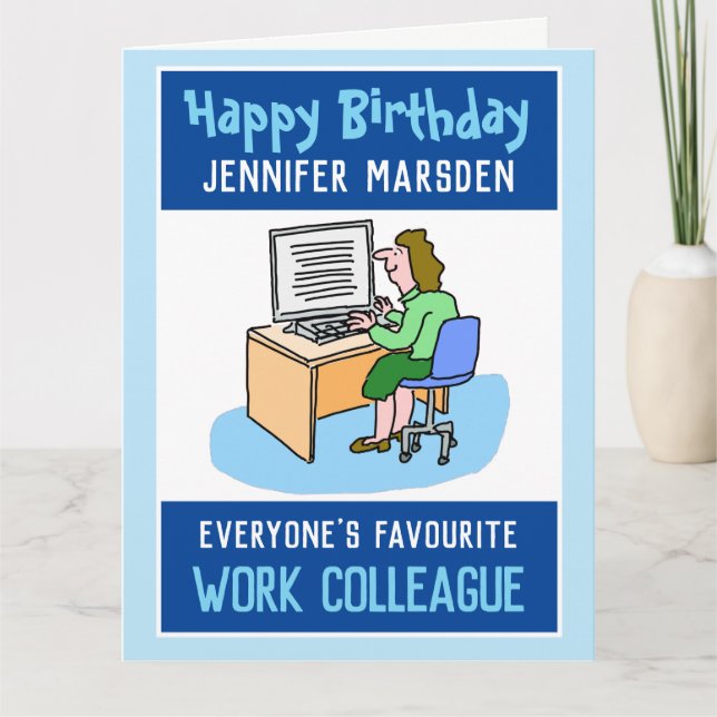 Happy Birthday to a Work Colleague Card (Front)
