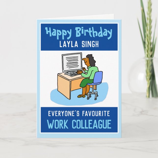 Happy Birthday to an Asian Work Colleague Card (Front)