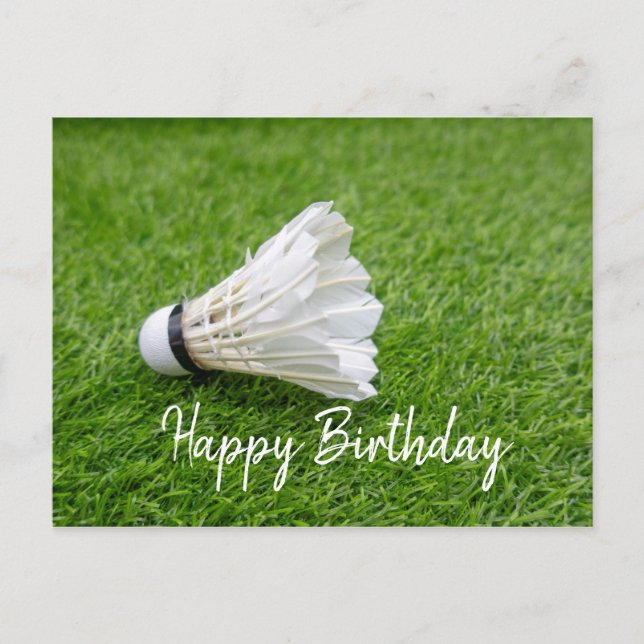 Happy Birthday to Badminton Player Postcard (Front)