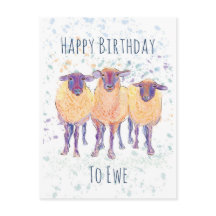 Happy Birthday To Ewe Postcard