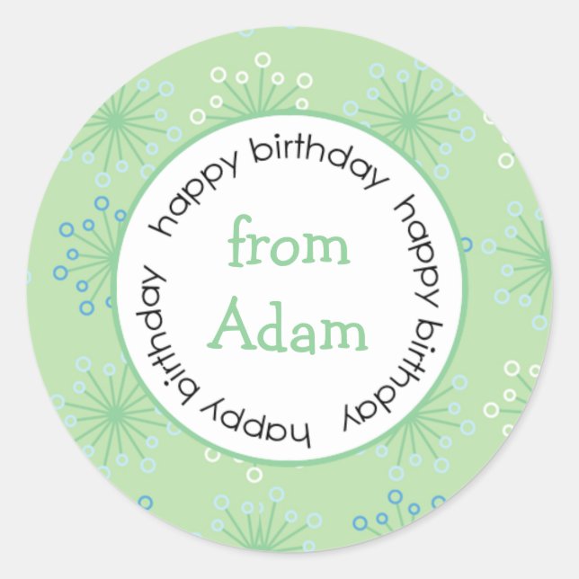 Happy Birthday to/from sticker  (#LABL027) (Front)