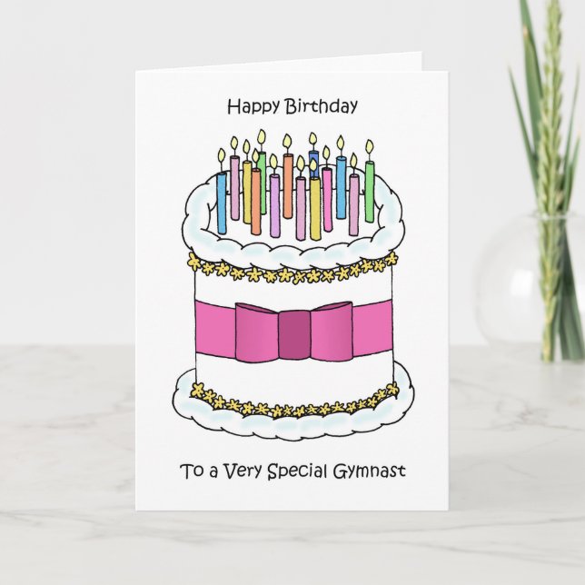 Happy Birthday to Gymnast Card (Front)