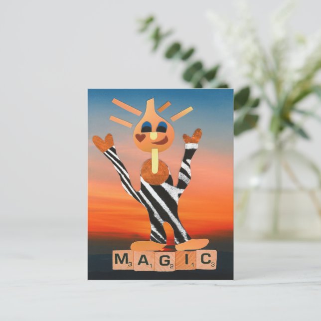 Happy birthday to magical candle safari design postcard (Standing Front)
