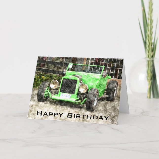 Happy Birthday to Man Classic Car Card (Front)