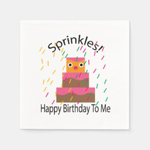 Happy Birthday To Me Sprinkles Napkin