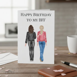Happy Birthday to my BFF Watercolor Friends Holiday Card