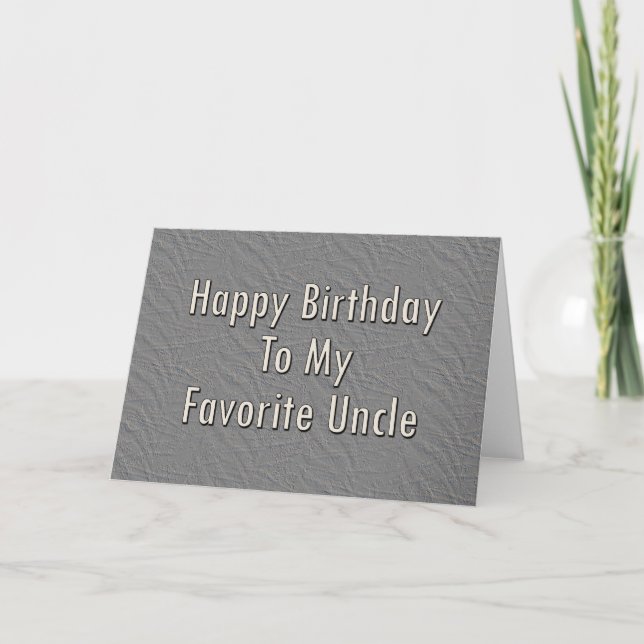 Happy Birthday To My Favorite Uncle Card (Front)