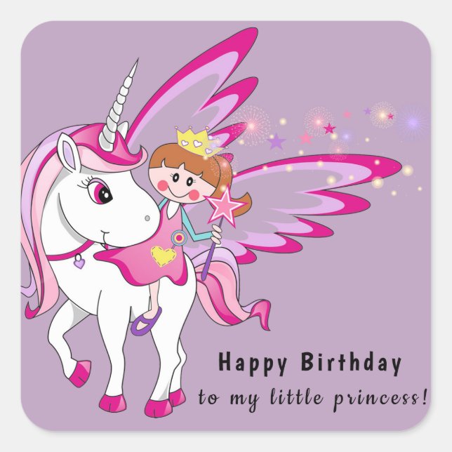 Happy Birthday To My Little Princess Square Sticker (Front)