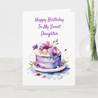 Happy Birthday to My Sweet Daughter Personalized Card