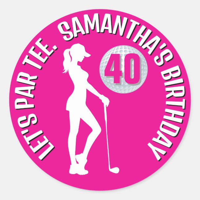 Happy Birthday to Our Favourite LADY Golfer Classic Round Sticker (Front)
