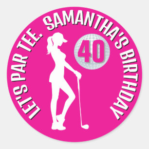 Happy Birthday to Our Favourite LADY Golfer Classic Round Sticker