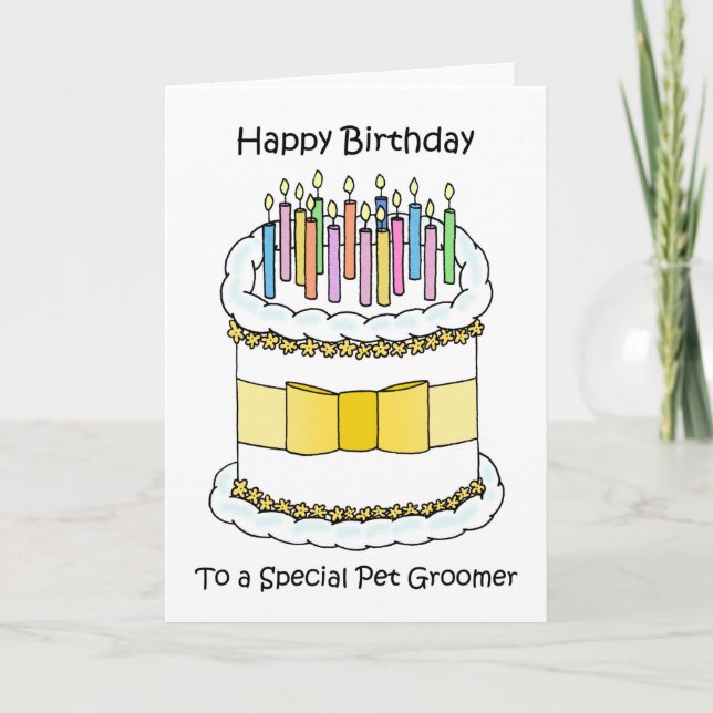 Happy Birthday to Pet Groomer Card (Front)