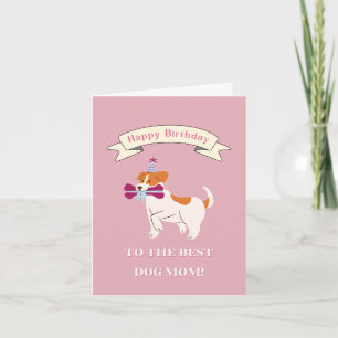 Happy Birthday to the Best Dog Mom! Smiling Dog Thank You Card