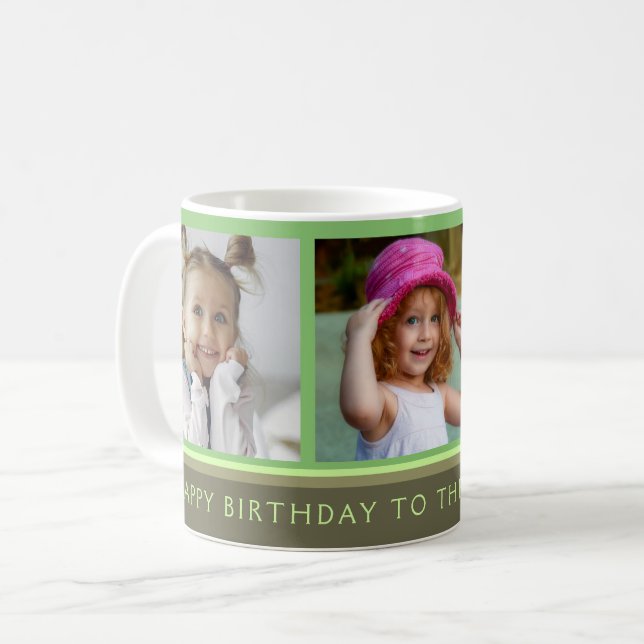 Happy Birthday to the Best Grandpa Photo Collage Coffee Mug (Front Left)