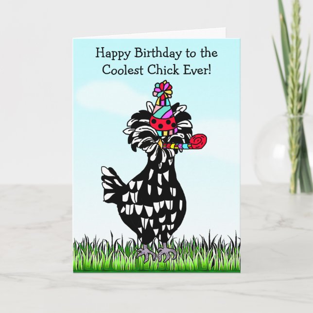 Happy Birthday to the Coolest Chick Ever Card (Front)