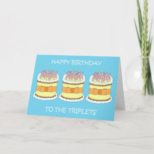 Happy Birthday to the Triplets Card