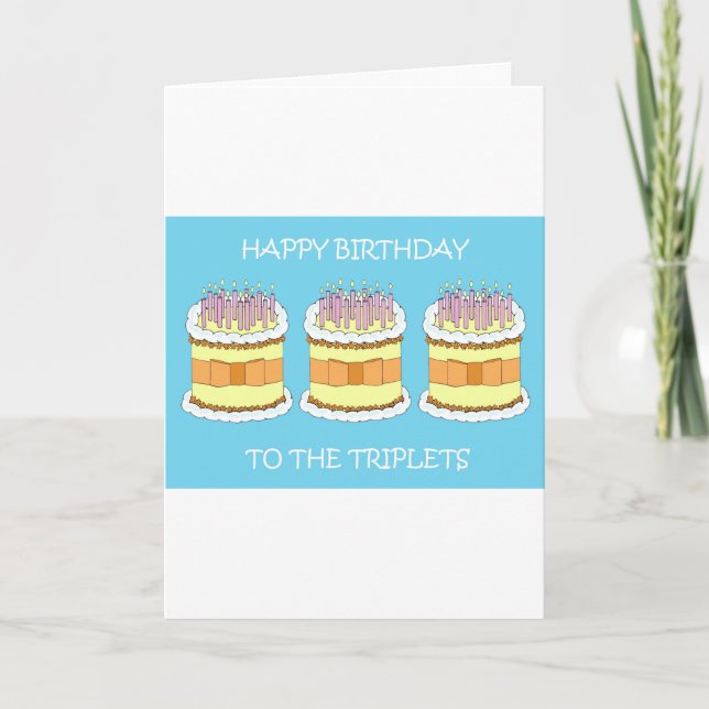 Happy Birthday to the Triplets Card (Front)