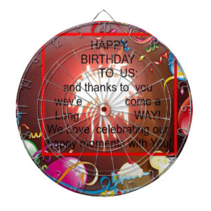 Happy Birthday to Us Art Print Dartboard