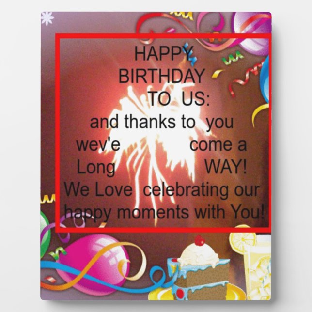 Happy Birthday to Us Art Print Plaque (Front)