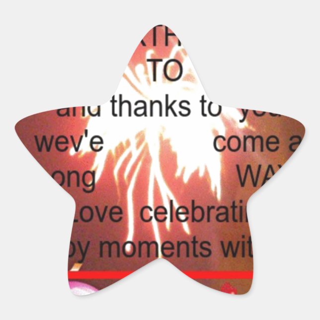 Happy Birthday to Us Art Print Star Sticker (Front)