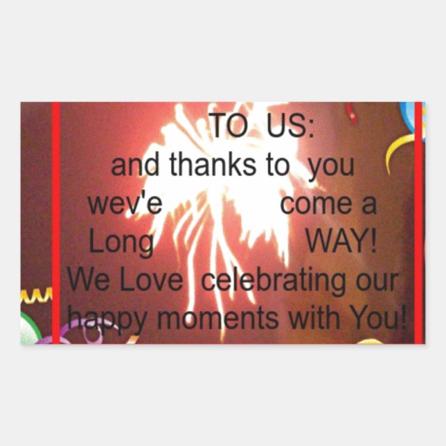 Happy Birthday to Us Art Print Sticker (Front)
