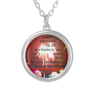 Happy Birthday To us Silver Plated Necklace