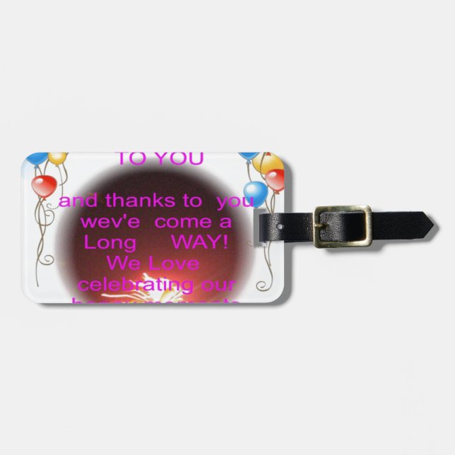 Happy Birthday to You Art Print Luggage Tag (Front Horizontal)