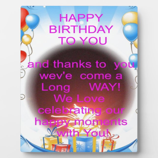 Happy Birthday to You Art Print Plaque (Front)