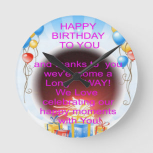 Happy Birthday to You Art Print Round Clock