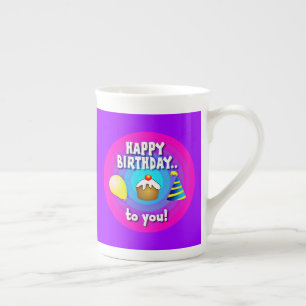 Happy Birthday To You Circle Design-47555 Bone China Mug