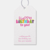 Happy Birthday to You Colourful Candle Personalize Gift Tags (Front)