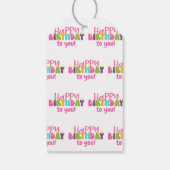 Happy Birthday to You Colourful Candle Personalize Gift Tags (Back)