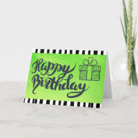 Happy Birthday to You Lime Green & Black Birthday