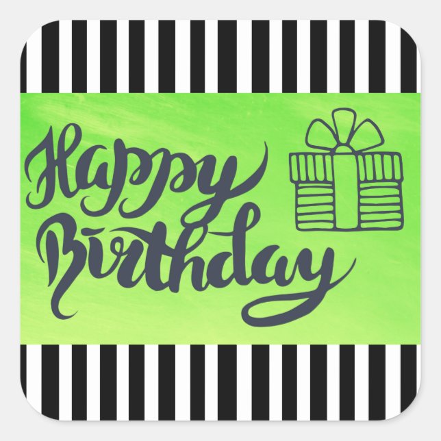 Happy Birthday to you Lime Green  Stickers (Front)
