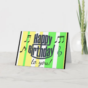 Happy Birthday to You Lime Green, yellow Birthday Card