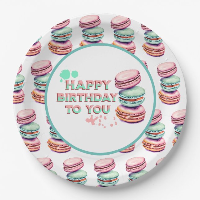 Happy Birthday To You | Macaron Paper Plate (Front)