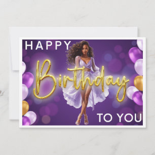 Happy Birthday To You Melanin Sista Black Queen  Holiday Card
