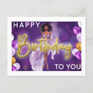 Happy Birthday To You Melanin Sista Black Queen Holiday Postcard