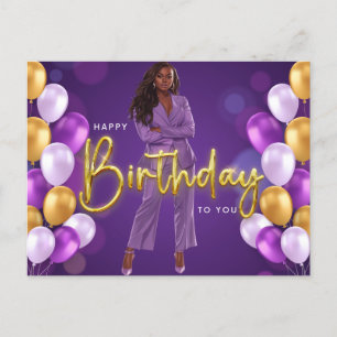 Happy Birthday To You Melanin Sista Black Queen Holiday Postcard