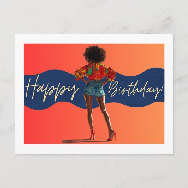 Happy Birthday To You Melanin Sista Black Queen  Postcard (Front)