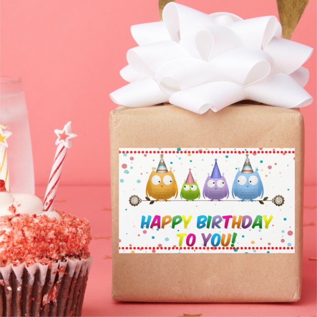 Happy Birthday to You, Owls,  Sticker (Party)