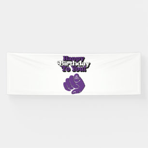 Happy Birthday To You Purple 2.5x8 Vinyl Banner