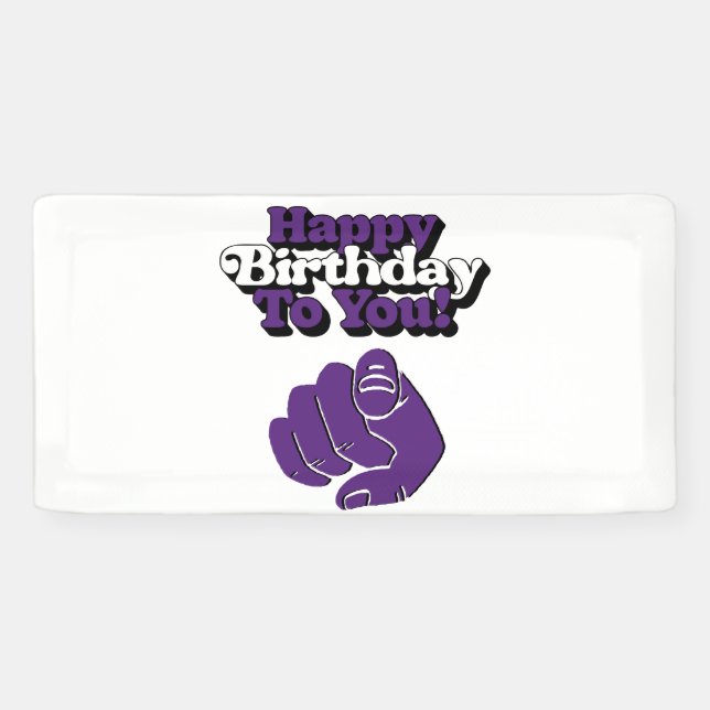 Happy Birthday To You Purple 2x1 Vinyl Banner (Horizontal)